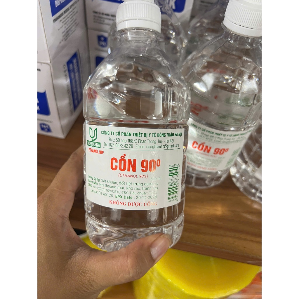 (SLL)/( SỈ /LẺ) Cồn 90 độ  (ethanol 90%) 500ml trắng - Cồn 90 độ