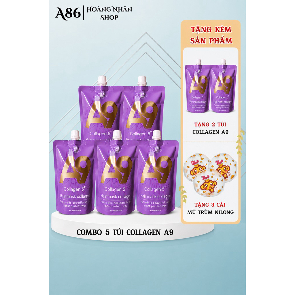 Combo 5 túi collagen A9 (tặng  2 túi  & 3 bao  trùm  nilon