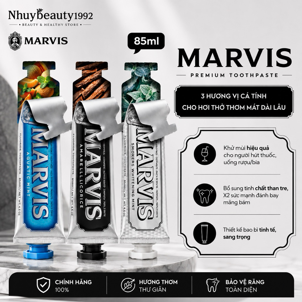[Chính hãng] Kem Đánh Răng Marvis cao cấp - Marvis FULL các mùi hương 85ml