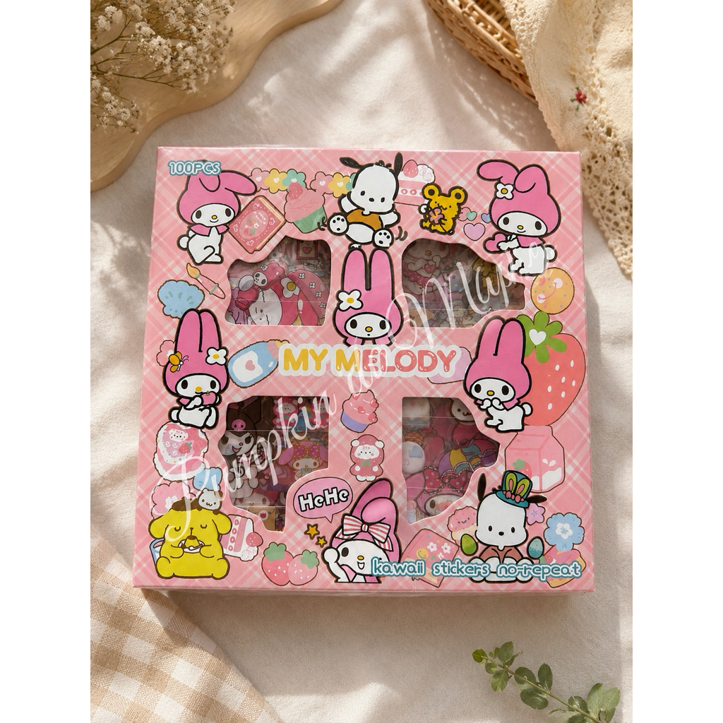 Set Sticker My Melody 100 Miếng Cute Kawaii