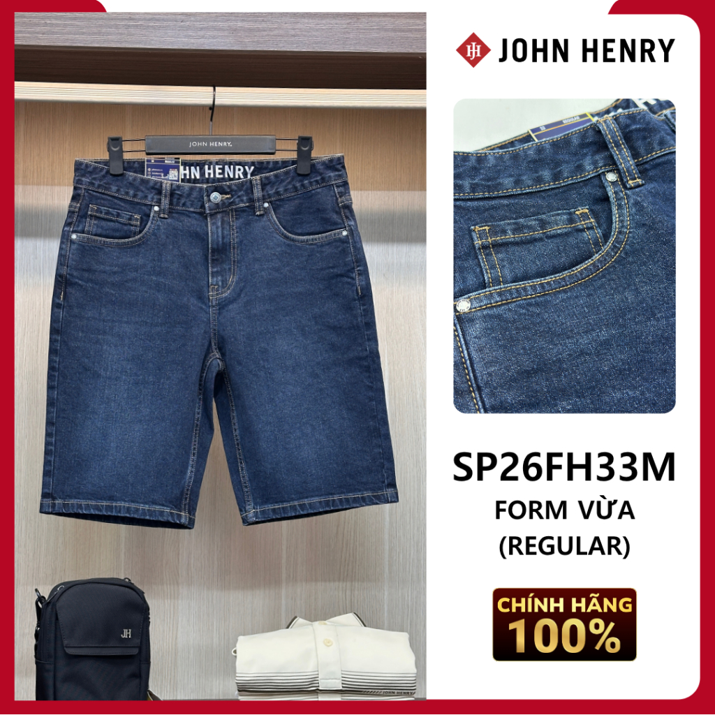 JOHN HENRY - SP26FH33M-JN - Quần Short Jean Nam - Trẻ Trung, Năng Động