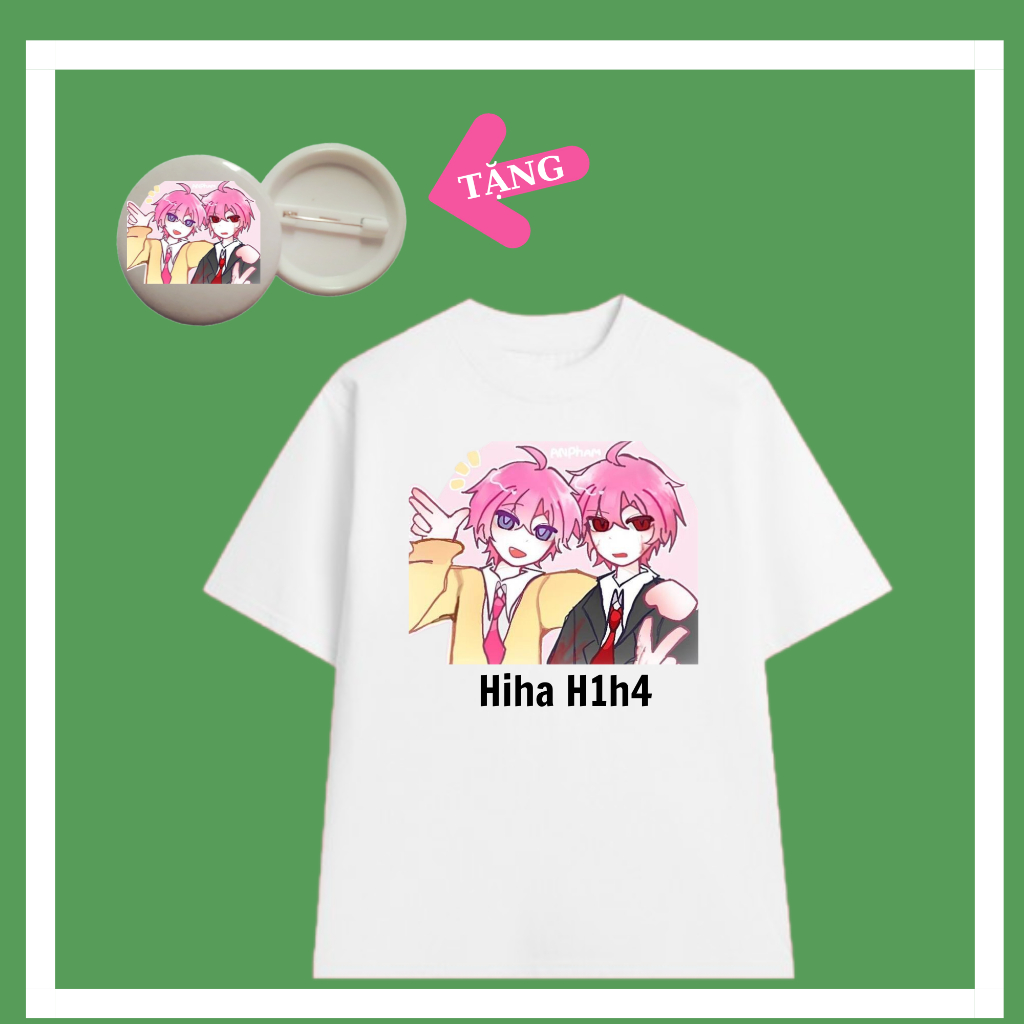 Áo thun bé trai in hình Làng Hiha aut hihades hiha Alpha h1h4Glitch h1h4 dễ thương, vải cotton thái 