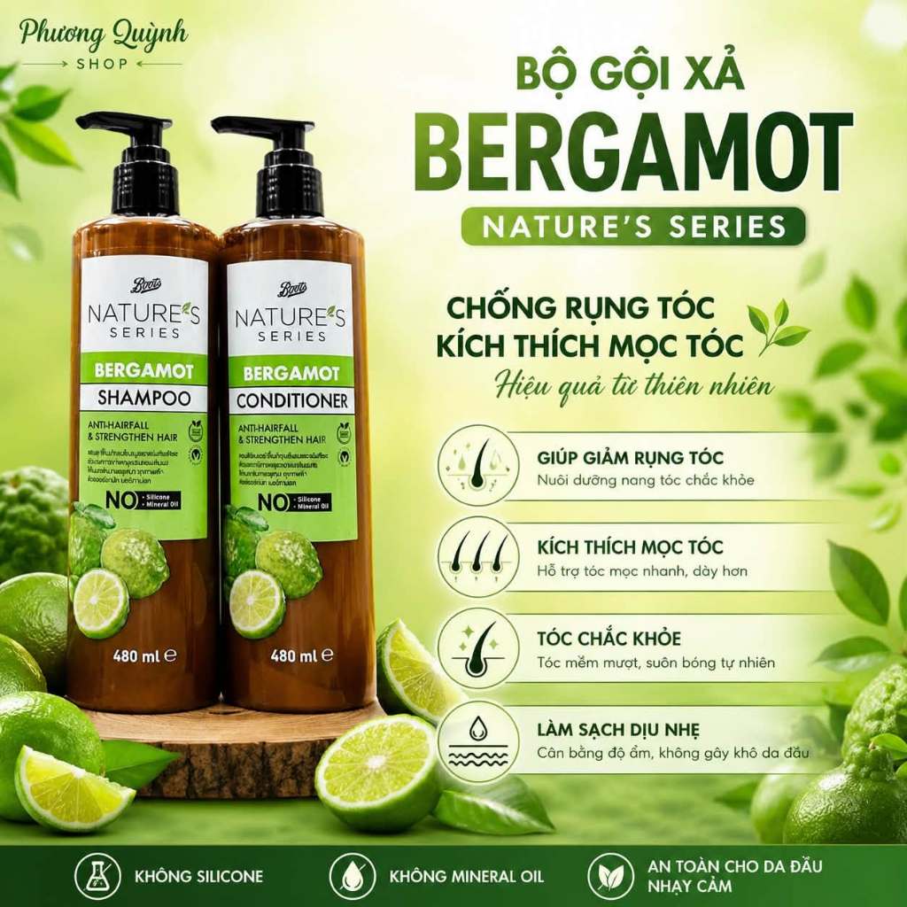 PQS - Gội Xả Cam Bergamot Boot Thái Lan 480ml