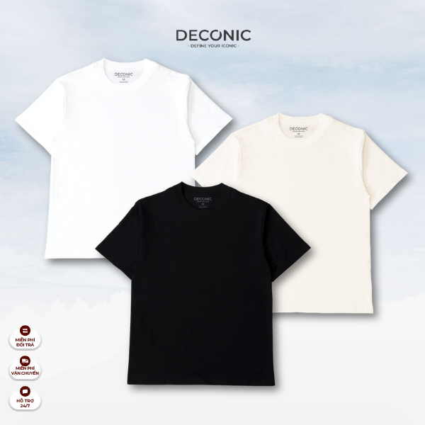 Áo Thun OVERSIZE Trơn DECONIC|100% Cotton Thoáng mát, UNISEX 280gsm