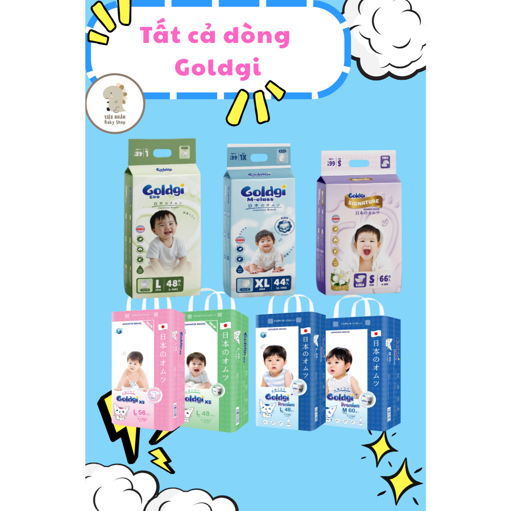 Tã Bỉm Goldgi Signature/Goldgi M-Class/Goldgi ECO, Goldgi Chuẩn Mực Dịu Êm phiên bản mới, đủ size dá