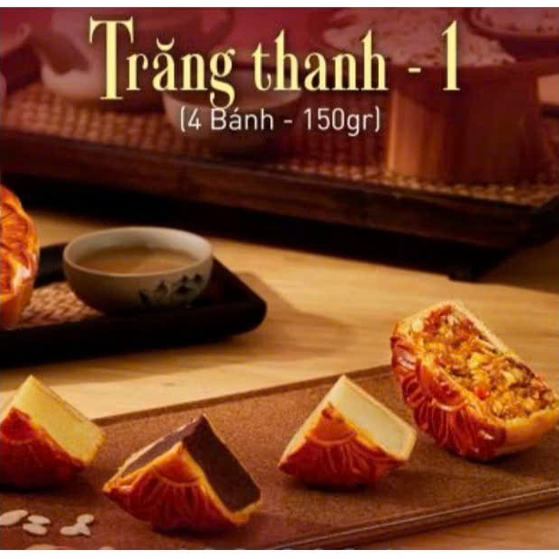 Bánh CHAY trung thu Givral Combo TRĂNG THANH 1 gồm 4 bánh * 150gr ( 12D - 13D - 14D - 26D )