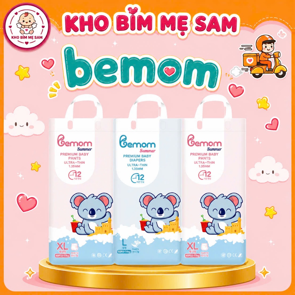 Tã/Bỉm BEMOM,Bỉm bemom Nội Địa Hàn QUỐC đủ size M58/L52/XL48/XXL46