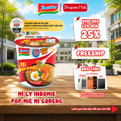 Mì ly Indomie Pop Mie Mi Goreng 80g x Thùng 12 ly