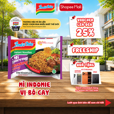 Mì Trộn Indomie Vị Bò Cay 91g x Thùng 40 Gói