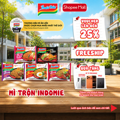 (Chọn vị) Mì trộn Indomie đủ vị- Thùng 40 gói