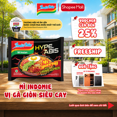 Mì Trộn Indomie Vị Gà Giòn Siêu Cay 85g x Thùng 40 Gói