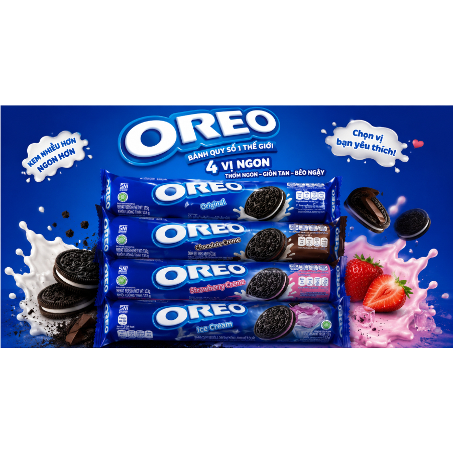 🍪 BÁNH OREO – ĐỦ VỊ | BÁNH QUY KẸP KEM OREO