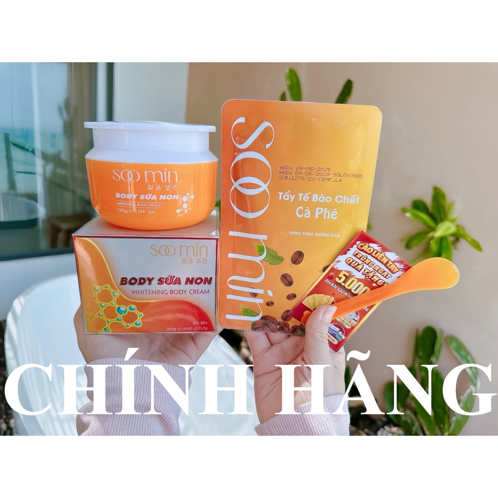 (Tặng Quà) KEM BODY SỮA NON SOO MIN hay KEM BODY SOO MIN giúp dưỡng trắng da body cấp tốc, phục hồi da Chính Hãng