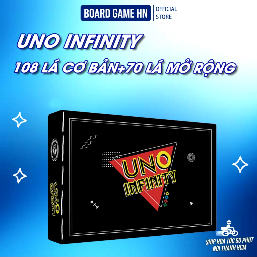 [BOARD GAME ]Bài UNO INFINITY 178 lá phiên bản mới Đầy Đủ Cơ Bản + Mở Rộng, Boardgame giải trí cùng 