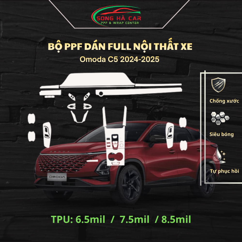 Omoda C5 2024-2025  Dán PPF bảo vệ nội thất, chống xước và luôn bóng đẹp