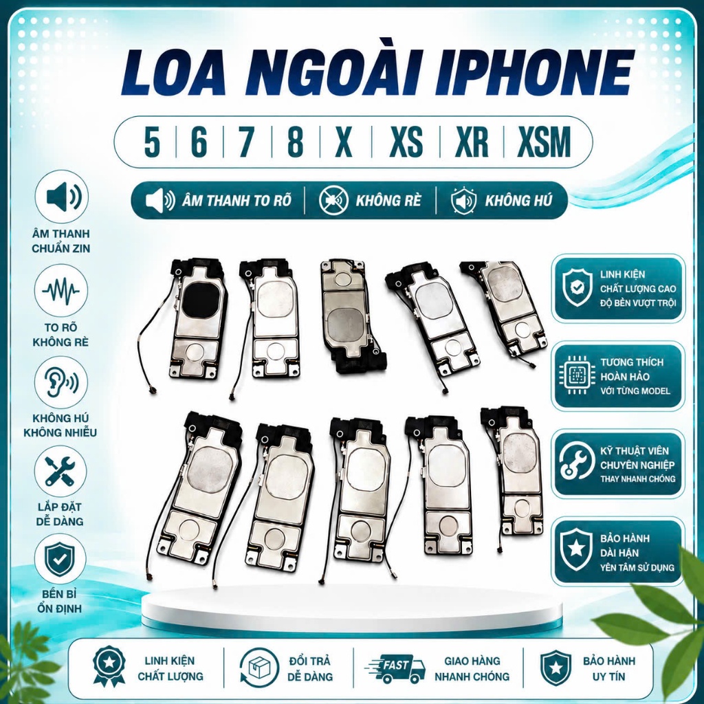 Loa Ngoài iP 5/5S/6/6 Plus/6S/6S Plus/7/7Plus/8/8Plus/X/XS/XS Max,Chuông To Rõ, Linh Kiện Thay Thế