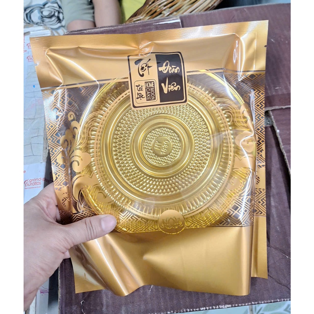 Size 300g Túi khay đựng bánh trung thu - COMBO 20 KHAY 20 túi 300g - Bí đỏ shop Dụng cụ làm bánh