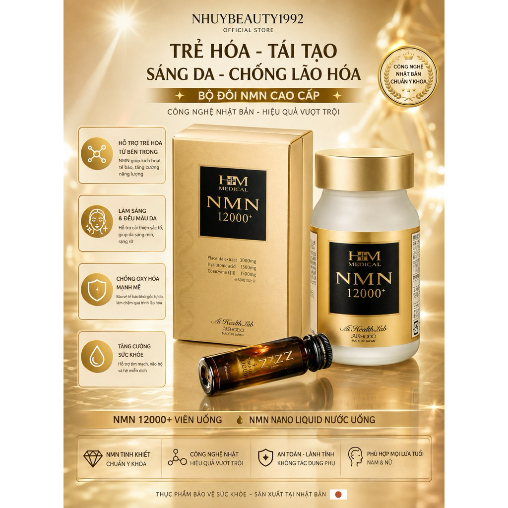 Nước uống NMN Arg Liquid 12000 đẹp da, trẻ hóa