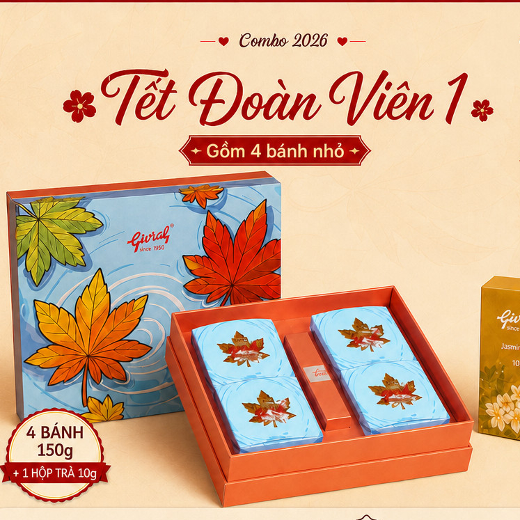 Bánh Trung Thu Givral Tết Đoàn Viên 1 –4 bánh * 150gr(5D-6D-30D-27D)
