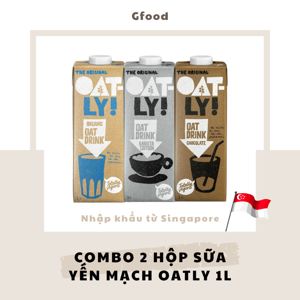 [COMBO 2 HỘP] Oatly Sữa Yến Mạch (Barista, Hữu Cơ, Socola) Hộp 1L