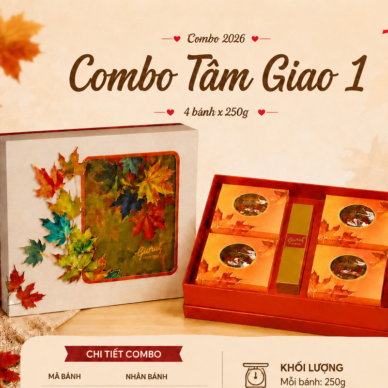 GIVRAL-Bánh Trung Thu Givral Tâm Giao 1 (4 Bánh250g) -(27A-2A-7A-10A)