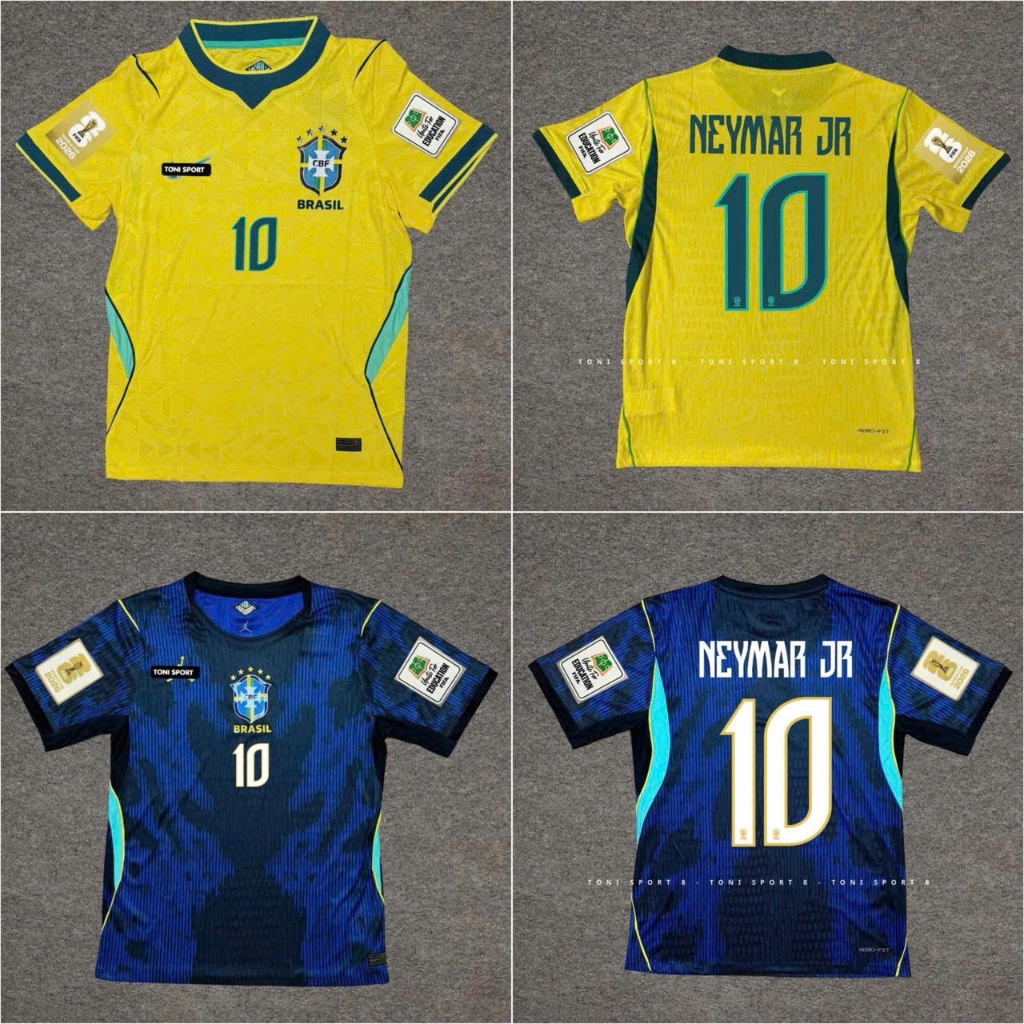 [PLAYER, CHỈ ÁO] Áo Bóng Đá ĐT Brazil WC 2026 in Neymar Jr Số 10 - Vải Thái Dệt Thoáng Mát - TONI SP