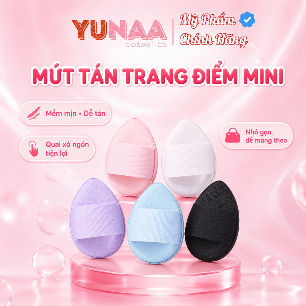 [Y084] [ Mini Finger Puff ] Mút Tán Ngón Tay Mini - Mút Tán Kem Nền, Kem Khuyết Điểm, Cushion