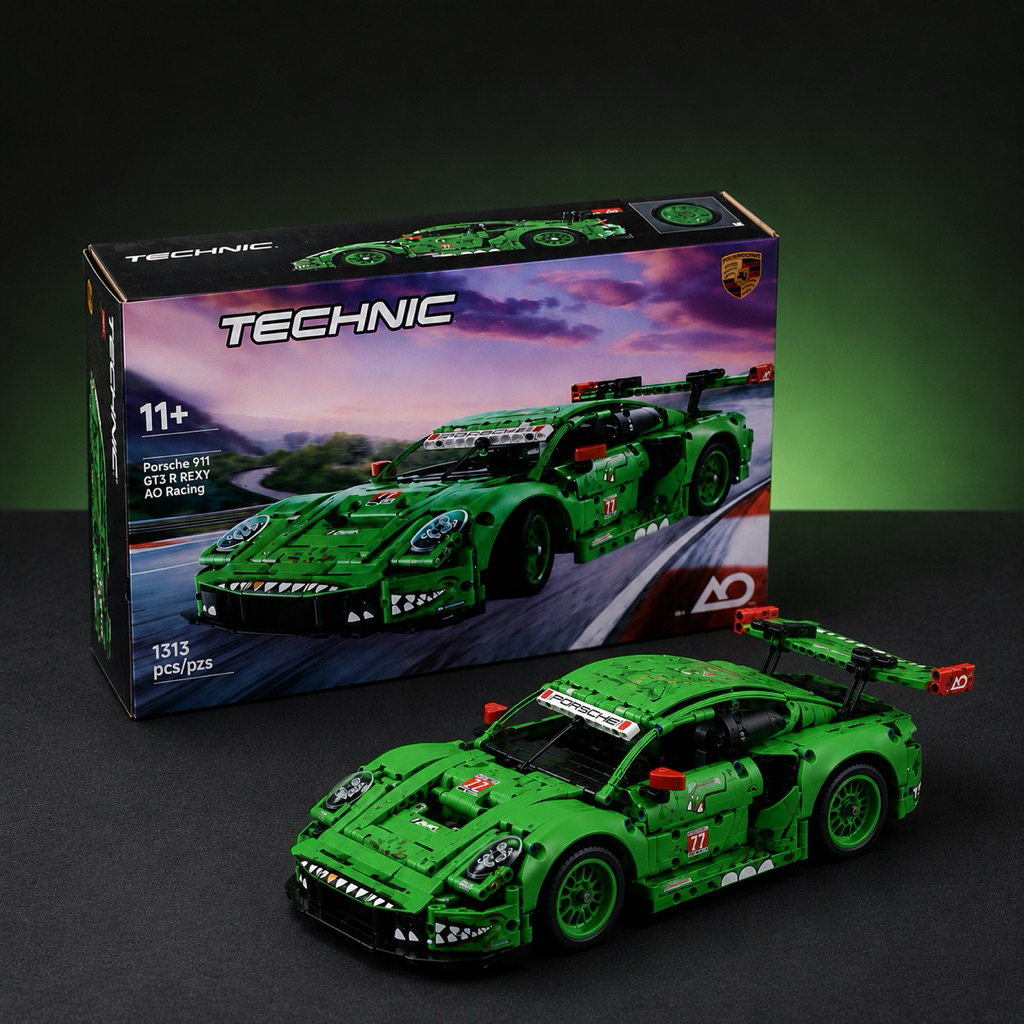 Mô hình xe Porsche 911 GT3 R REXY AO Racing 1313PCS – Xe lắp ráp phong cách Technic