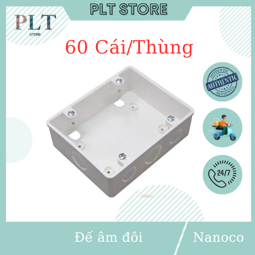 Sỉ Thùng Đế Âm Đôi Nanoco NA102 (60 Cái/Thùng) Dùng Cho Mặt 4-6 Panasonic, KT: 109x103x44