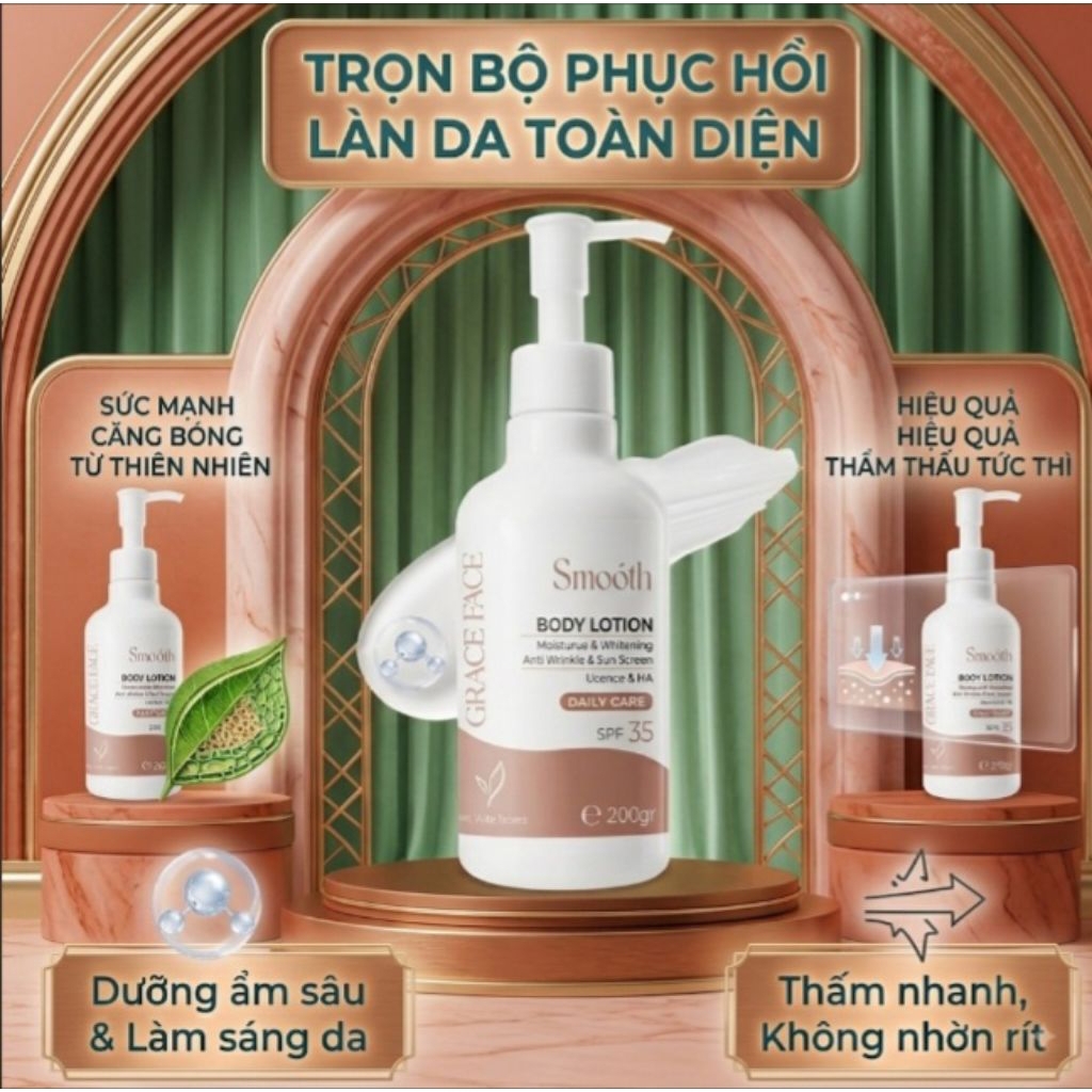  Siêu HOT - KEM DƯỠNG BODY Grace Face Smooth Body Lotion (SPF 35) phiên bản 200gr.