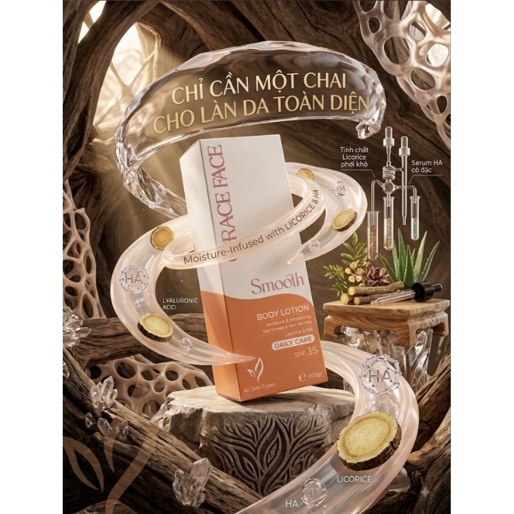 Siêu HOT - KEM DƯỠNG BODY Grace Face Smooth Body Lotion (SPF 35) phiên bản 200gr.