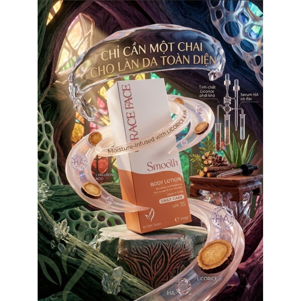  Sỉ TOP Siêu HOT - KEM DƯỠNG BODY Grace Face Smooth Body Lotion (SPF 35) phiên bản 200gr.