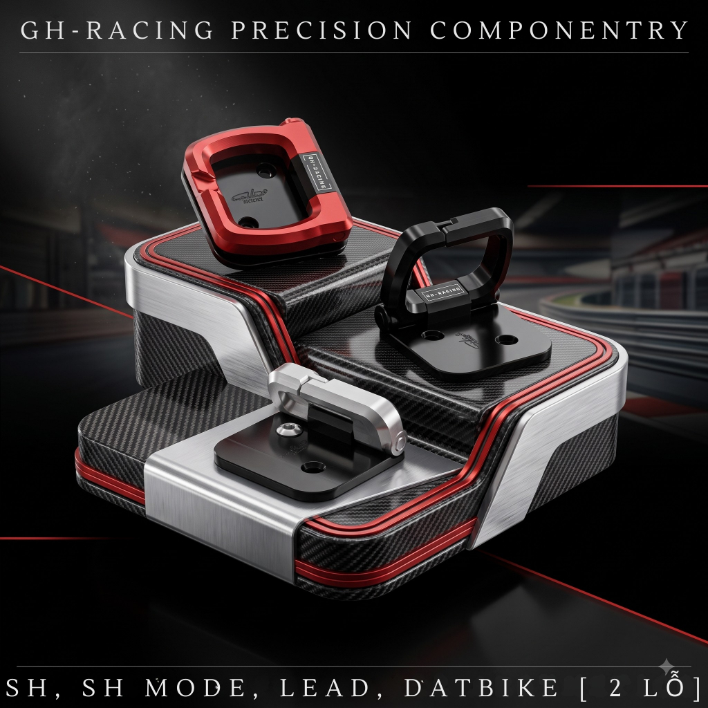 Móc Treo Đồ CNC V3 GH-Racing 2 lổ ốc cho xe SHi 125/150/160 và SH350, LEAD 125 CBS cũ, và Quantum S