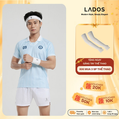 Áo Polo Thể Thao Nam LADOS - 9277 Vải Jersey Phối Sọc Co Giãn 4 Chiều, Thấm Hút Mồ Hôi Vận Động Thoải Mái