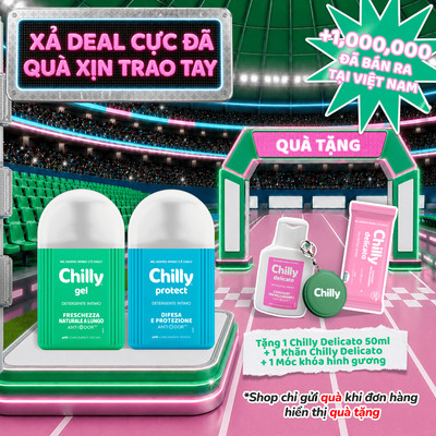 (LÁ CHẮN TƯƠI MÁT)Combo 2 dung dịch vệ sinh Chilly Gel+Protect 200ml bảo vệ chuyên sâu, tự tin vận động