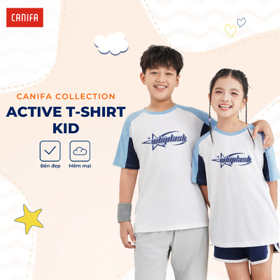 Áo phông unisex trẻ em CANIFA công nghệ Wicking thấm hút mồ hôi 3TS26S006