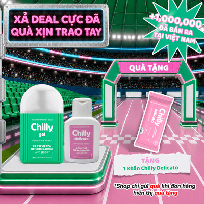 (SẠCH MÁT DÀI LÂU) Combo Dung dịch vệ sinh Chilly 200ml+Deli 50ml dịu êm sạch thoáng, thoải mái vận động