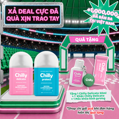 (LÁ CHẮN DỊU ÊM) Combo 2 Dung dịch vệ sinh Chilly Delicato+Protect 200ml dịu nhẹ, thoải mái mỗi ngày
