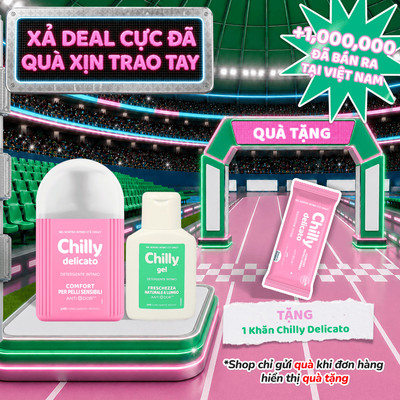 (SẠCH THƠM DÀI LÂU) Combo dung dịch vệ  Chilly Deli 200ml + Gel 50ml chăm sóc dịu êm, thơm mát cả ngày