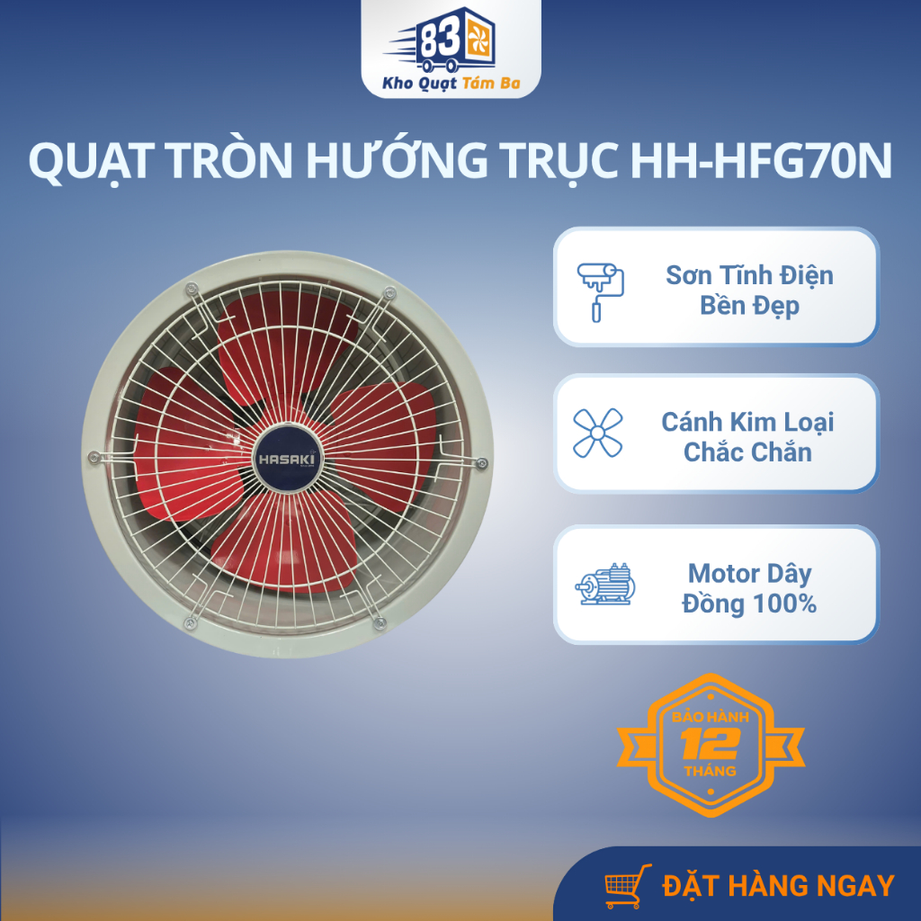 Quạt Thông Gió Tròn Công Nghiệp HASAKI HH-HFG70N