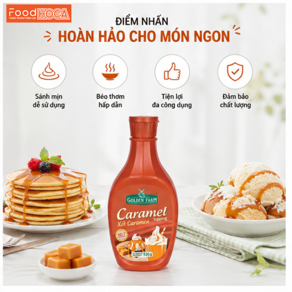 [GIAO HÀNG TOÀN QUỐC] Xốt Topping Caramen 630G - Xốt Caramen Thơm Ngọt Dùng Cho Đồ Uống Và Tráng Miệ