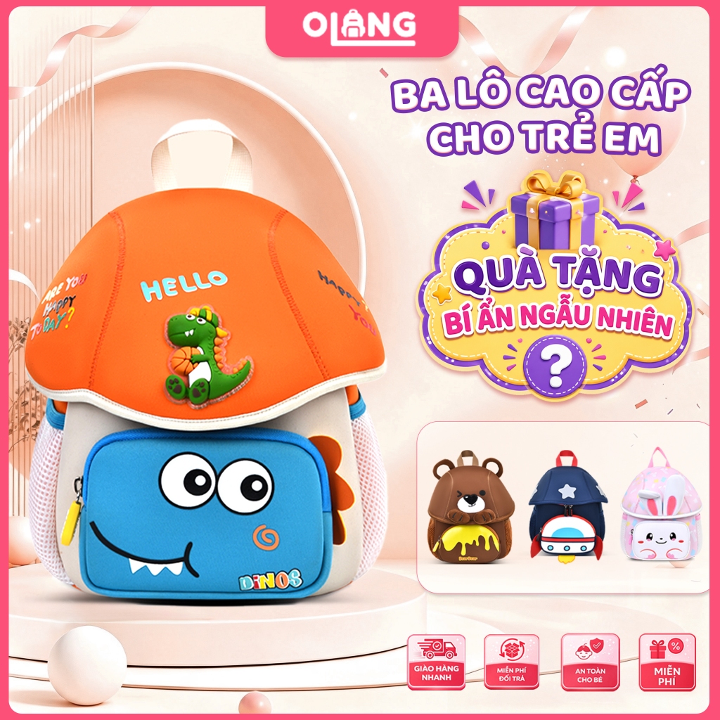 Balo Trẻ Em Hình Thú OLANG Siêu Nhẹ Chống Nước Dung Tích Lớn