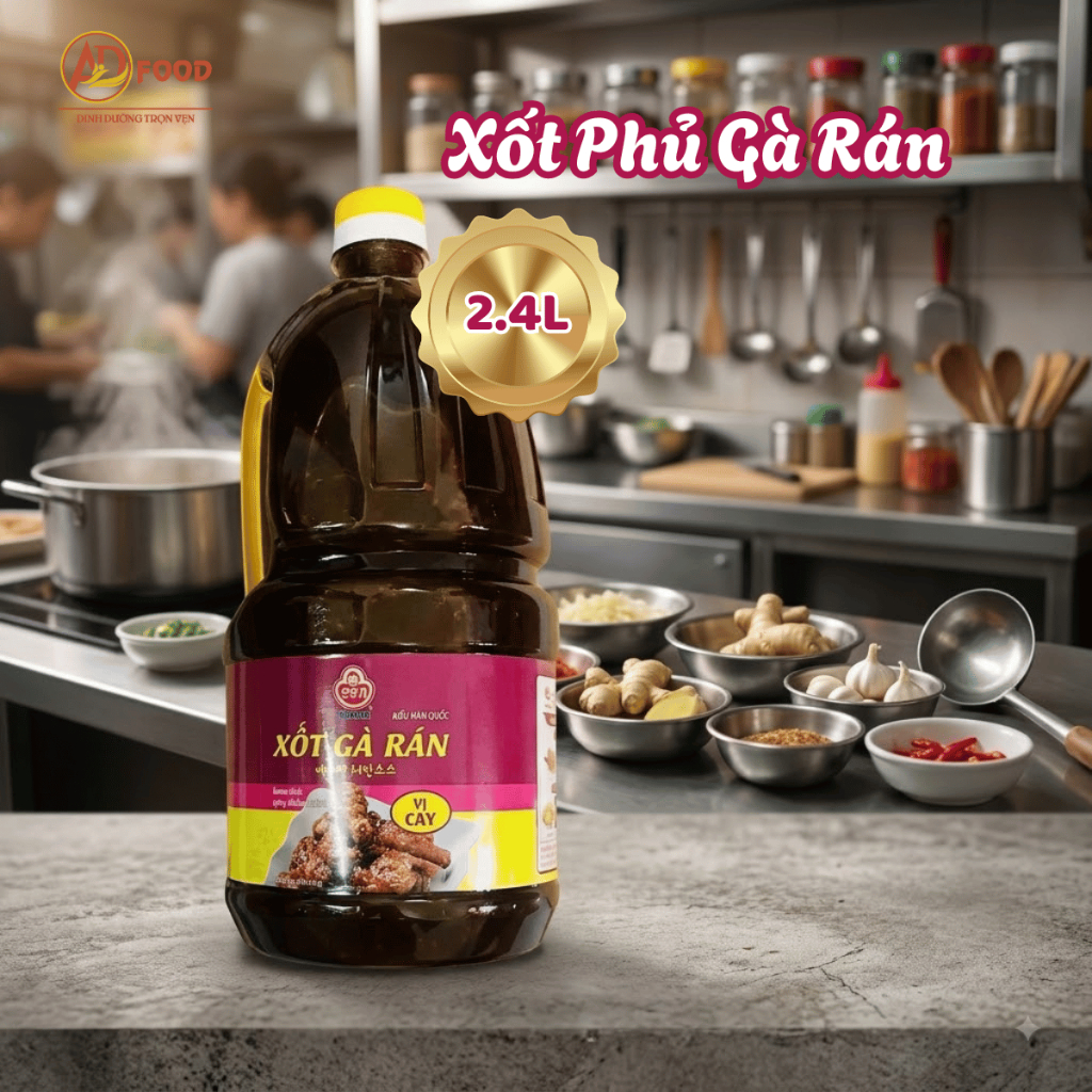 Xốt Phủ Gà Rán 2.4 Lít - Sốt Gà Chiên Giòn Đậm Đà, Sốt Phủ Gà Rán, Gà Chiên