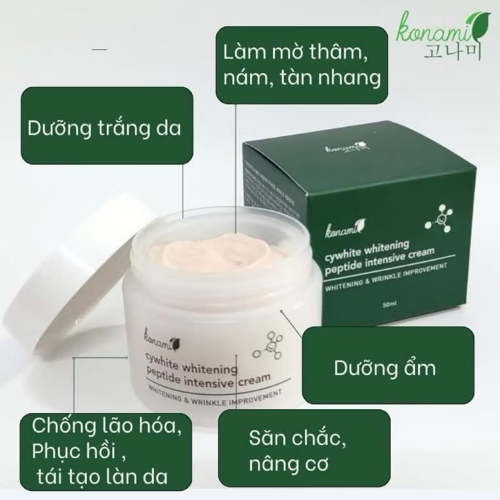 [ Chính Hãng ] Kem dưỡng Konami Cywhite whitening peptide intensive cream 50ML dưỡng ẩm, nâng cơ, tr