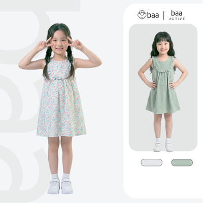 Đầm sát nách bé gái mùa hè vải Kate mềm mịn, thoáng mát ( 1-10 tuổi ) Baababy AD08C