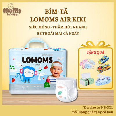 [Kèm Quà] Tã/Bỉm Lomoms Air Kiki Hàn Quốc đủ size cho bé từ NB đến 3XL
