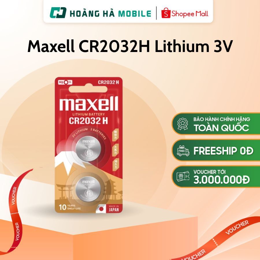Pin Maxell CR2032H Lithium 3V Vỉ 2 Viên - Chính hãng