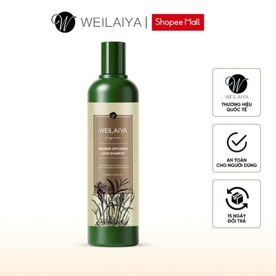 Dầu gội đầu thảo dược Weilaiya Zingiber Officinale Juice gừng lá trắc bách diệp giúp dưỡng, đen tóc 400ml