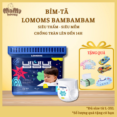 [Kèm Quà] Tã/bỉm Lomoms BamBamBam, bỉm đêm cao cấp Hàn Quốc đủ size cho bé từ NB đến 3XL