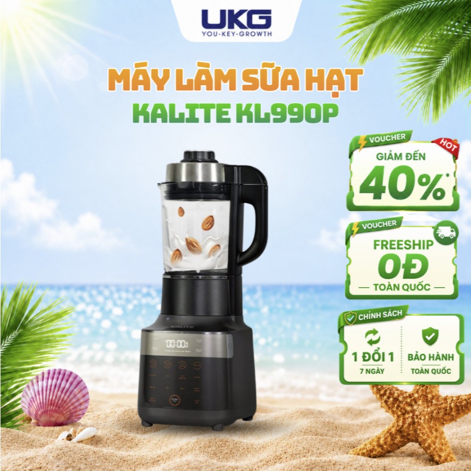 Máy Làm Sữa Hạt 14in1 Kalite KL990P 2700W  Sấy Khô Khử Khuẩn, Chống Tràn Thông Minh, Bảo Hành 2 Năm